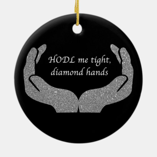 Diamond Hands Ceramic Ornament (Achterkant)