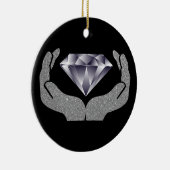 Diamond Hands Ceramic Ornament (Rechts)