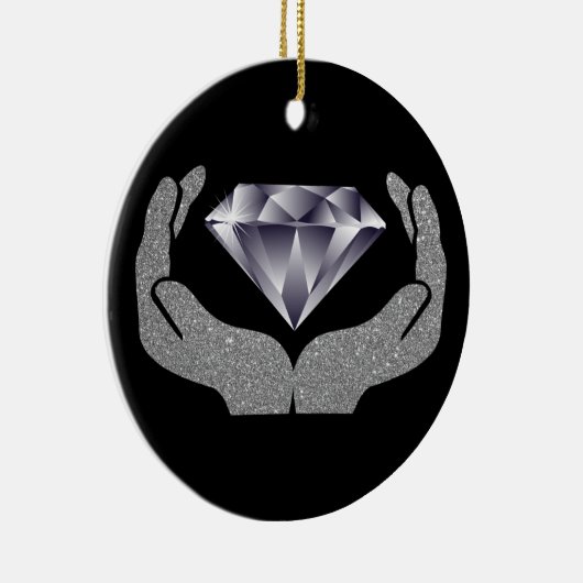 Diamond Hands Ceramic Ornament (Rechts)