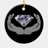 Diamond Hands Ceramic Ornament (Voorkant)