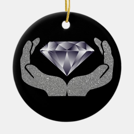 Diamond Hands Ceramic Ornament (Voorkant)