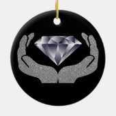 Diamond Hands Ceramic Ornament (Achterkant)