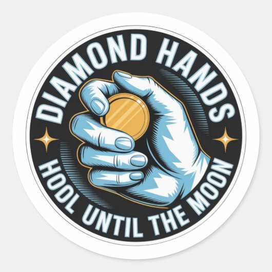 Diamond Hands Crypto Sticker - HODL Tot de Maan (Voorkant)