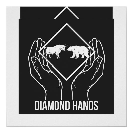 Diamond Hands — Glanzende Poster (Voorkant)