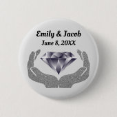 Diamond Hands Huwelijk Ronde Button 5,7 Cm (Voorkant)