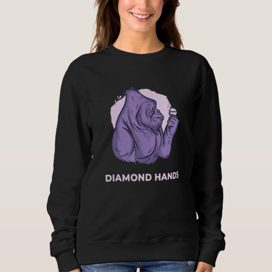 Diamond Hands Millionaire Feg Token Hodl Gorilla H Trui (Voorkant)