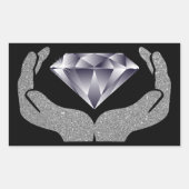 Diamond Hands Rechthoekige Sticker (Voorkant)