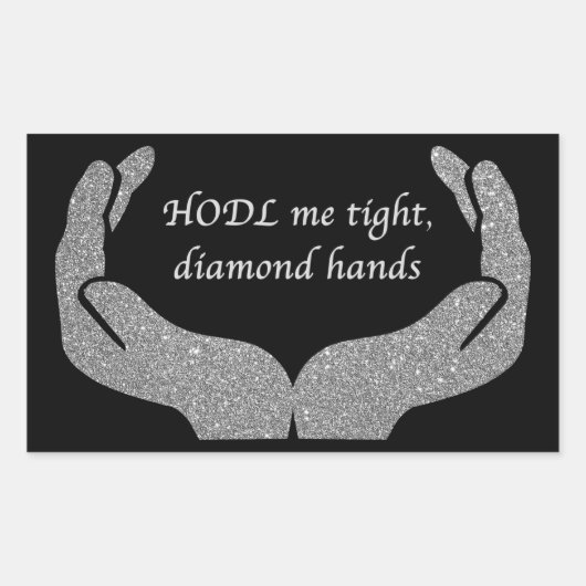 Diamond Hands Rechthoekige Sticker (Voorkant)