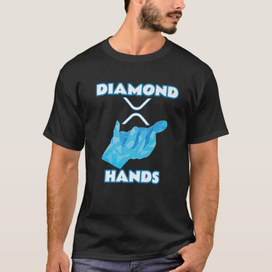 Diamond Hands | Ripple XRP Crypto Cryptocurrency T-shirt (Voorkant)
