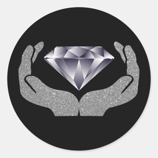 Diamond Hands Ronde Sticker (Voorkant)
