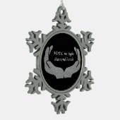 Diamond Hands Snowflake Pewter-kerstversiering Tin Sneeuwvlok Ornament (Links)