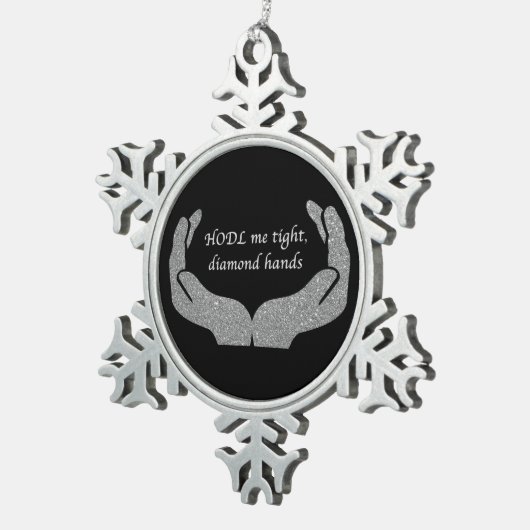 Diamond Hands Snowflake Pewter-kerstversiering Tin Sneeuwvlok Ornament (Rechts)