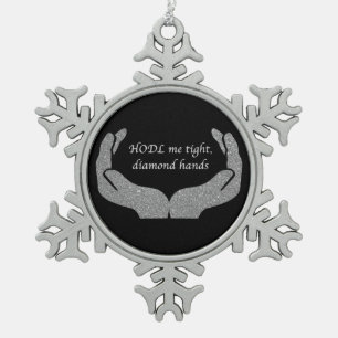 Diamond Hands Snowflake Pewter-kerstversiering Tin Sneeuwvlok Ornament