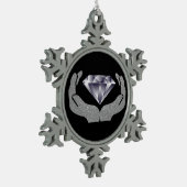 Diamond Hands Snowflake Pewter-kerstversiering Tin Sneeuwvlok Ornament (Links)