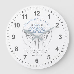 Diamond Hands Stock & Crypto Trader Funny Hodl Grote Klok