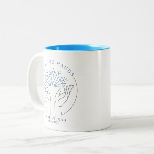 Diamond Hands Stock & Crypto Trader Funny Tweekleurige Koffiemok (Voorkant links)