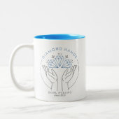 Diamond Hands Stock & Crypto Trader Funny Tweekleurige Koffiemok (Links)