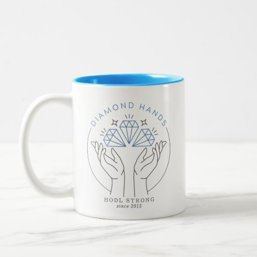 Diamond Hands Stock & Crypto Trader Funny Tweekleurige Koffiemok (Links)
