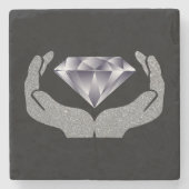 Diamond Hands Stone Onderzetter (Voorkant)