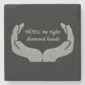 Diamond Hands Stone Onderzetter (Voorkant)