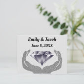 Diamond Hands Trouwen Briefkaart (Staand voorkant)