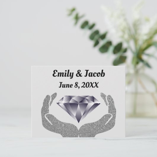 Diamond Hands Trouwen Briefkaart (Staand voorkant)