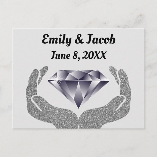 Diamond Hands Trouwen Briefkaart (Voorkant)