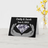 Diamond Hands Trouwkaart Kaart (Gele Bloem)