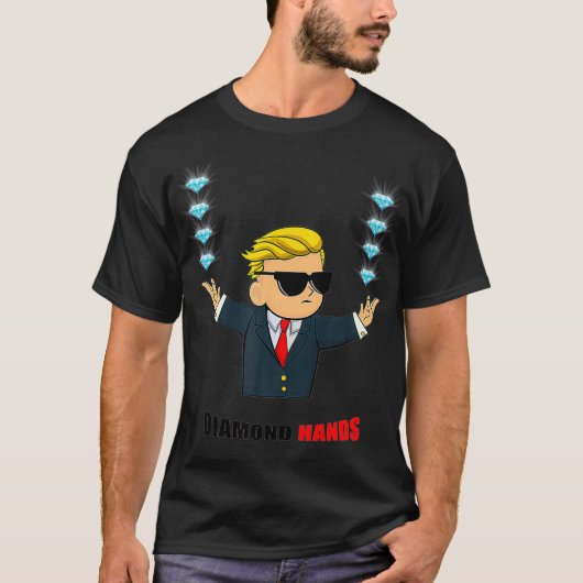Diamond Hands Wall Street slaapt in Mascot Magic T-shirt (Voorkant)