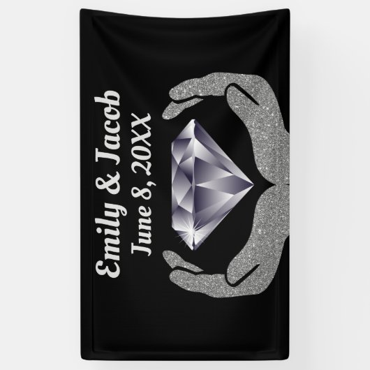 Diamond Hands Wedding Banner (Verticaal)
