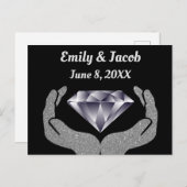 Diamond Hands Wedding Briefkaart (Voorkant / Achterkant)