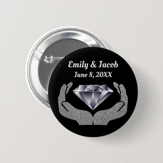 Diamond Hands Wedding Button (Voorkant /achterkant)