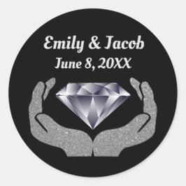 Diamond Hands Wedding Classic Round Sticker