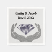 Diamond Hands Wedding Paper Napkin Servet (Voorkant)
