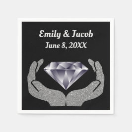 Diamond Hands Wedding Paper Napkin Servet