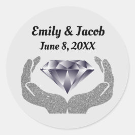 Diamond Hands Wedding Ronde Sticker