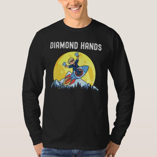 Diamond hanteert Wallstreetbets amc bij het moonth T-shirt (Voorkant)