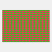 Diamond Harlequin 3 schubben Rood Groen Inpakpapier Vel (Voorkant 2)
