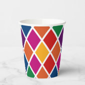 Diamond Harlequin Pattern Cup Papieren Bekers (Links)