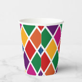 Diamond Harlequin Pattern Cup Papieren Bekers (Rechts)