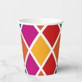 Diamond Harlequin Pattern Grote Papierbeker Papieren Bekers (Links)