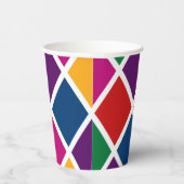 Diamond Harlequin Pattern Grote Papierbeker Papieren Bekers (Rechts)