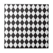 Diamond Harlequin Pattern in Black and White Tegeltje (Voorkant)