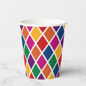 Diamond Harlequin Pattern Small Paper Cup Papieren Bekers (Voorkant)