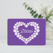 Diamond hart bruiloft repetitie diner uitnodiging (Staand voorkant)