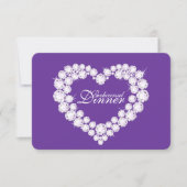 Diamond hart bruiloft repetitie diner uitnodiging (Voorkant)