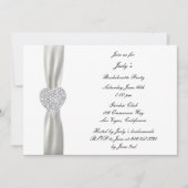 Diamond hart bruiloft vrijgezellenfeest uitnodigen kaart (Voorkant)