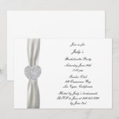 Diamond hart bruiloft vrijgezellenfeest uitnodigen kaart (Voorkant / Achterkant)