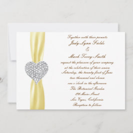 Diamond hart geel bruiloft uitnodiging
