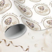 Diamond hart, gepersonaliseerde bruiloft inpakpapi cadeaupapier